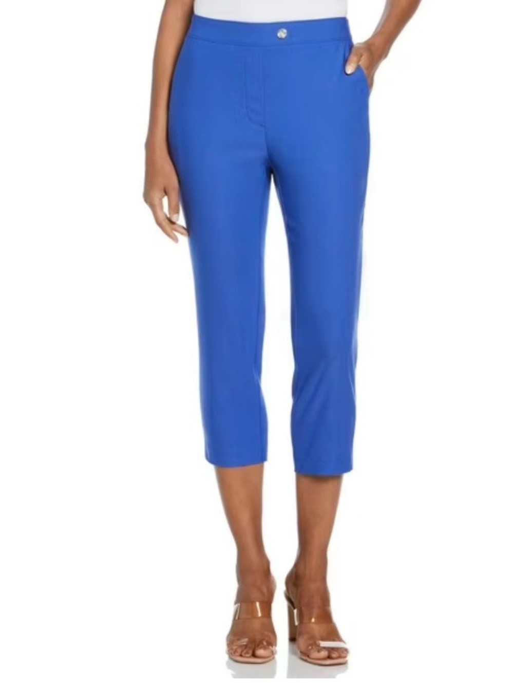 Rafaella Women's Stretch Pull On Capri Pant Dazzling Blue 12